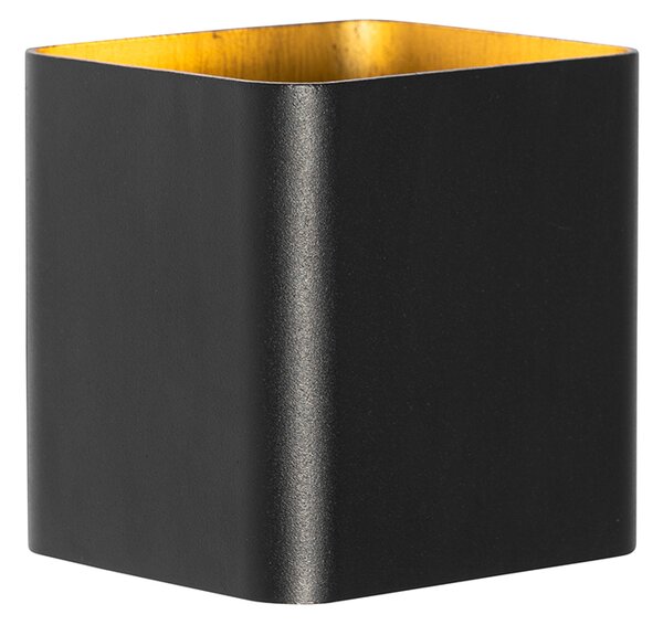Nowoczesna lampa ścienna czarna w komplecie z LED IP54 kwadratowa - Evi