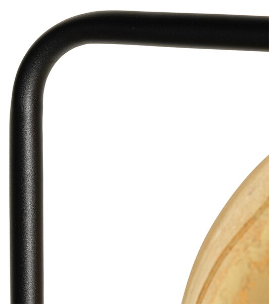 Designerska lampa podłogowa czarna ze złotym szkłem - Bert