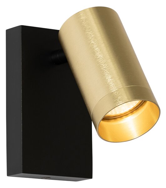 Lampa ścienna czarna ze złotem, regulowana z przełącznikiem - Jeana Luxe
