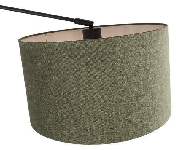 Inteligentna lampa wisząca czarna z abażurem 35 cm zielonym w komplecie z 2 żarówkami WiFi A60 - Blitz