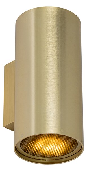 Designerska lampa ścienna złota okrągła 2-światłowa - Sab Honey