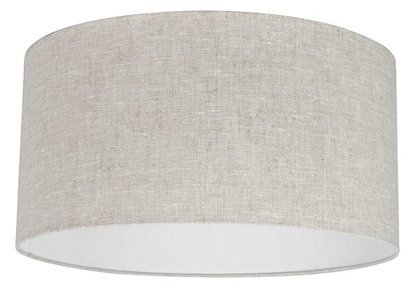 Rustykalna lampa wisząca biała z kloszem z szarego bawełnianego materiału 50 cm - Combi