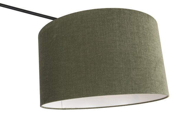 Inteligentna lampa wisząca czarna z abażurem 35 cm zielonym w komplecie z 2 żarówkami WiFi A60 - Blitz