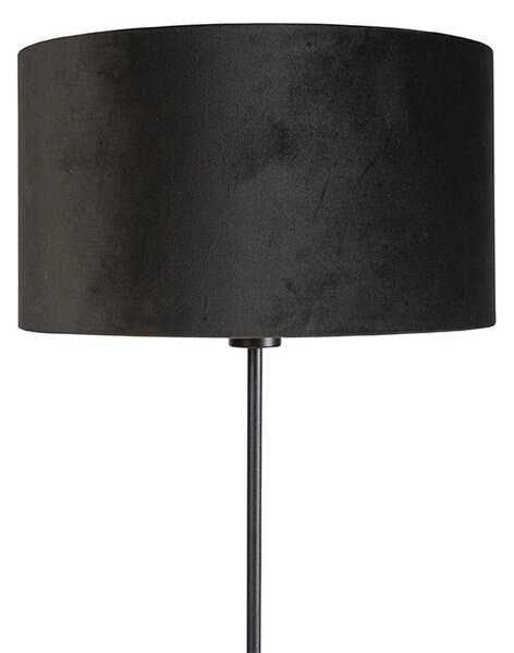 Inteligentna lampa podłogowa czarna z czarnym aksamitnym abażurem 35 cm w tym Wifi A60 - Parte