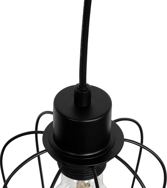 Inteligentna lampa wisząca czarna z drewnem, w tym 4 WiFi A60 - Stronk