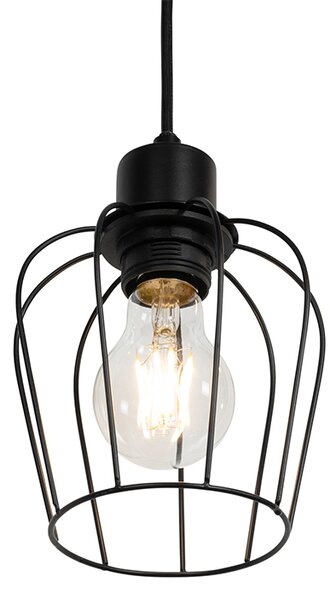 Inteligentna lampa wisząca czarna z drewnem, w tym 4 WiFi A60 - Stronk