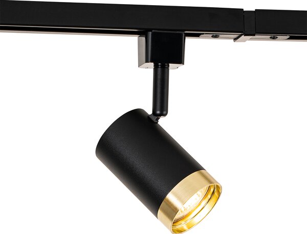 Nowoczesny system szynowy z 5 reflektorami czarno-złoty 1-fazowy - Iconic Jeana