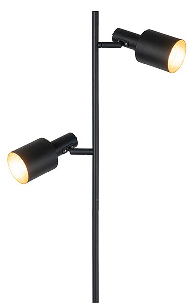 Inteligentna lampa stojąca czarna w komplecie z 2 żarówkami Wi-Fi A60 - Stijn