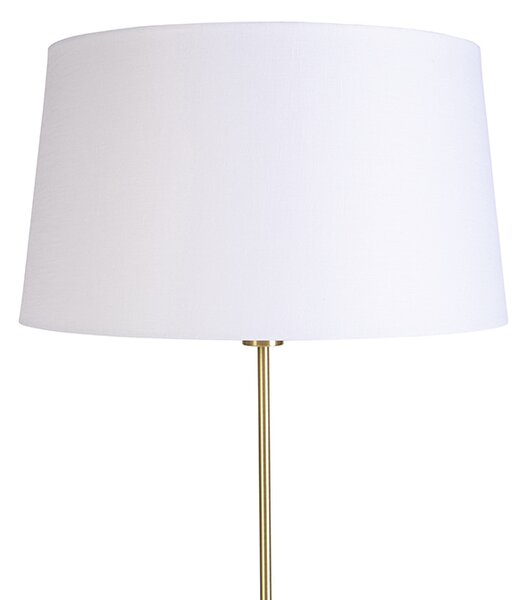 Inteligentna lampa podłogowa złota z abażurem lnianym białym 45 cm z WiFi A60 - Parte