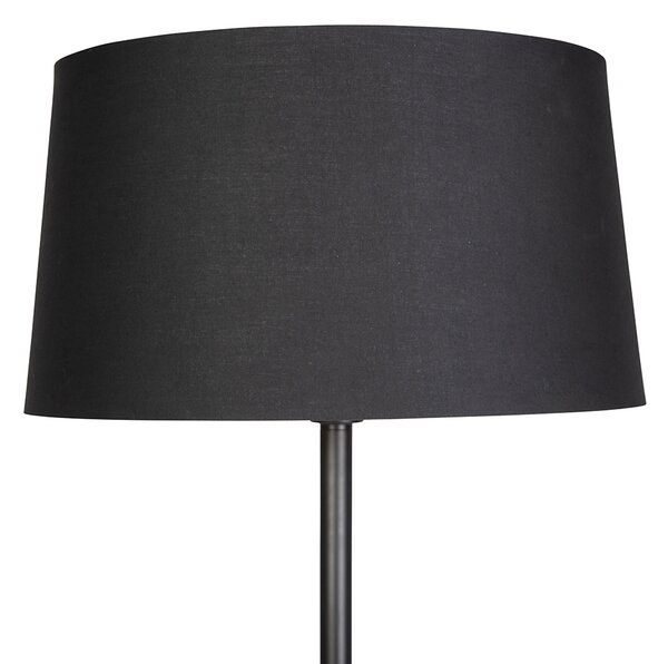 Inteligentna lampa stojąca czarna z czarnym kloszem 45 cm w tym Wifi A60 - Simplo