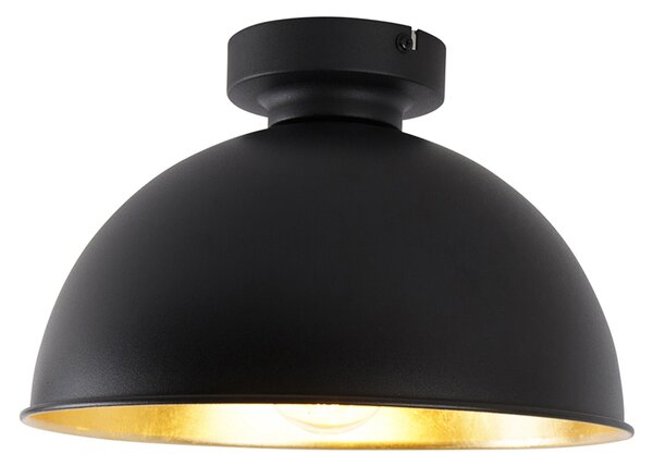 Inteligentna lampa sufitowa czarna ze złotem 28 cm z Wi-Fi A60 - Magnax