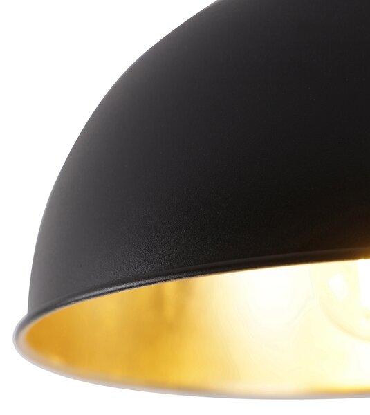 Inteligentna lampa sufitowa czarna ze złotem 28 cm z Wi-Fi A60 - Magnax