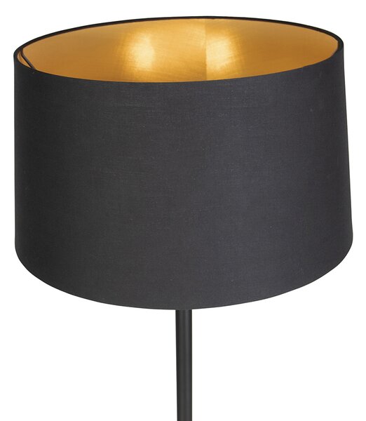 Inteligentna lampa stojąca czarna z czarnym kloszem 45 cm w tym Wifi A60 - Simplo