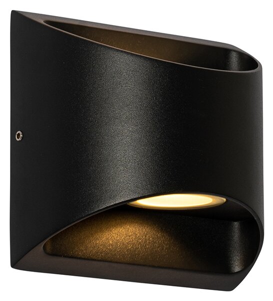 Nowoczesna lampa ścienna zewnętrzna czarna z LED 2-światła IP54 - Mal