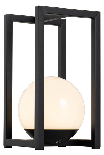 Zestaw 2 lamp stołowych zewnętrznych czarnych z dotykowym ładowaniem - Nowi