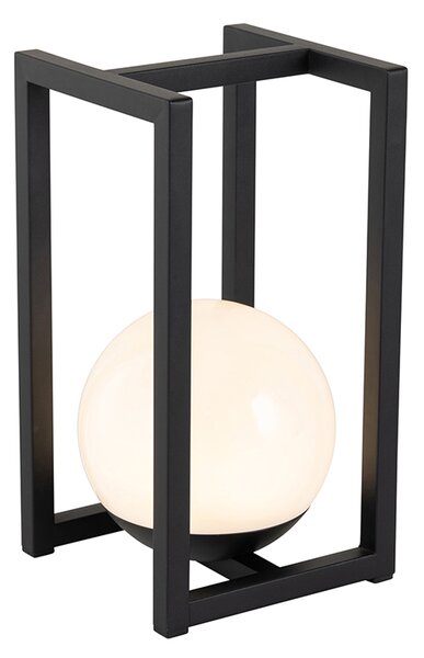 Zestaw 2 lamp stołowych zewnętrznych czarnych z dotykowym ładowaniem - Nowi
