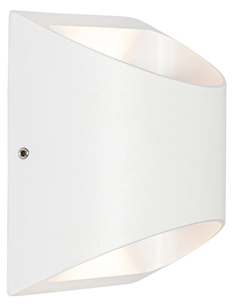Nowoczesna lampa ścienna zewnętrzna biała z LED 2-światła IP54 - Mal