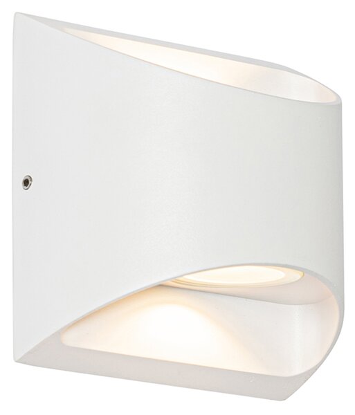 Nowoczesna lampa ścienna zewnętrzna biała z LED 2-światła IP54 - Mal