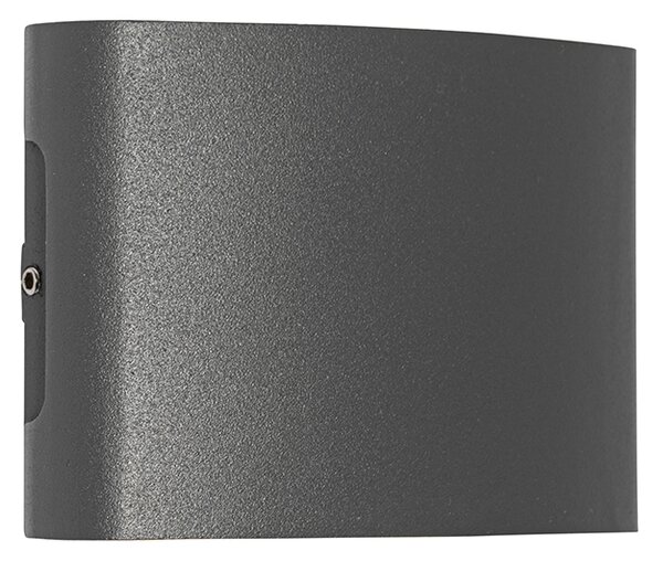 Lampa ścienna zewnętrzna ciemnoszara zintegrowana LED 4-punktowa IP54 - Silly