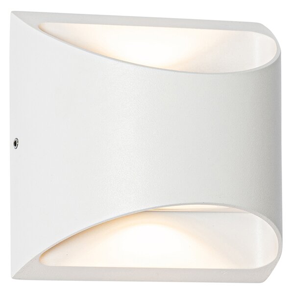 Nowoczesna lampa ścienna zewnętrzna biała z LED 2-światła IP54 - Mal