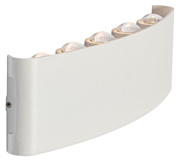 Lampa ścienna zewnętrzna biała z LED 10-punktowa IP54 - Silly