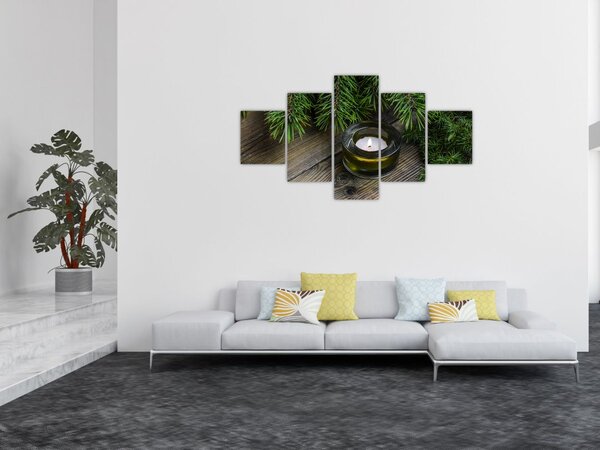 Obraz - świeca bożonarodzeniowa (125x70 cm)