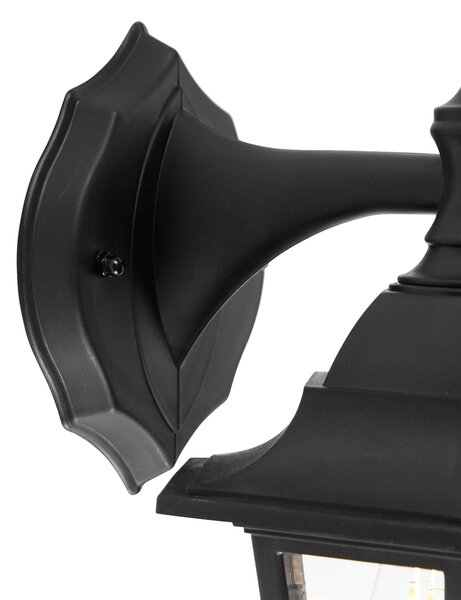 Inteligentna zewnętrzna lampa ścienna czarna IP44 z WiFi ST64 - New Haven