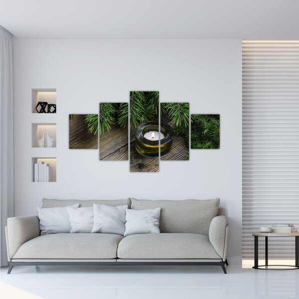 Obraz - świeca bożonarodzeniowa (125x70 cm)