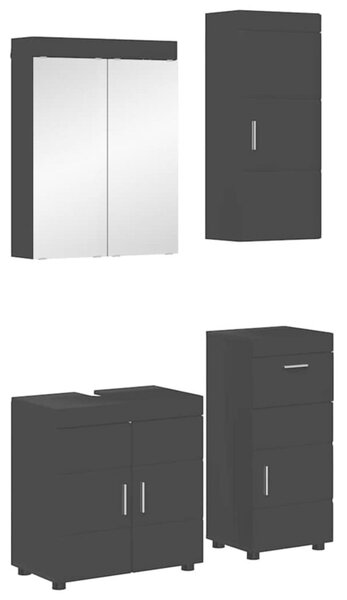 Nowoczesny zestaw szafek łazienkowych tulum z lustrem w kolorze czarnym