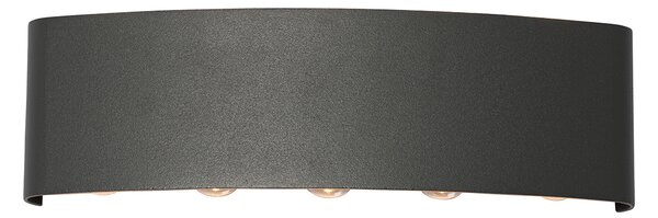 Lampa ścienna zewnętrzna ciemnoszara z LED 10-punktowym IP54 - Silly