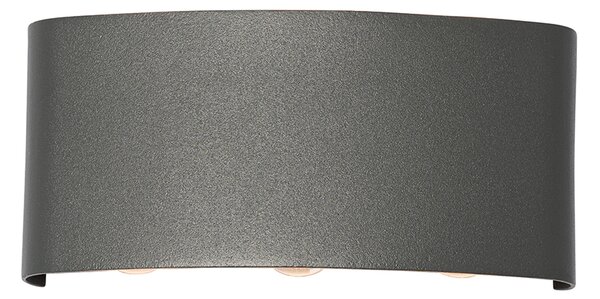 Lampa ścienna zewnętrzna ciemnoszara w komplecie z LED 6-światłowa IP54 - Silly