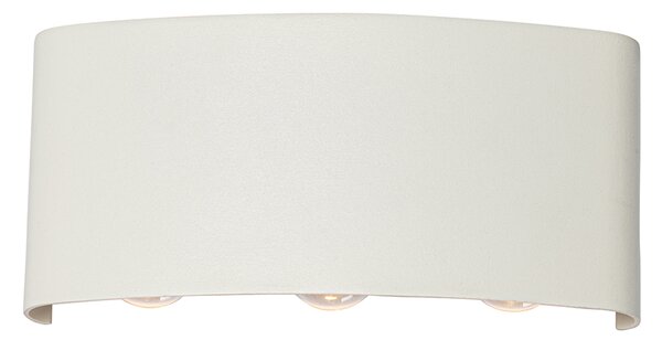 Lampa ścienna zewnętrzna biała z wbudowanym LED 6-światłowa IP54 - Silly