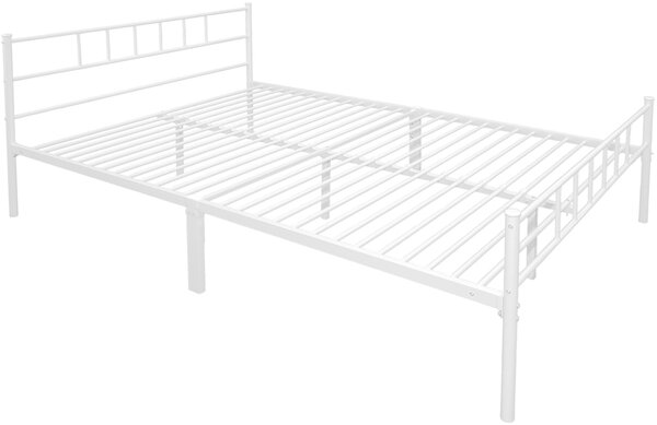 Białe metalowe łóżko 140x200 cm