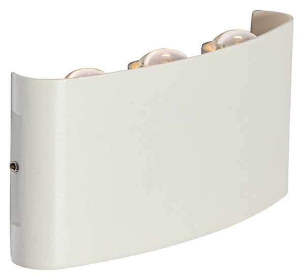 Lampa ścienna zewnętrzna biała z wbudowanym LED 6-światłowa IP54 - Silly
