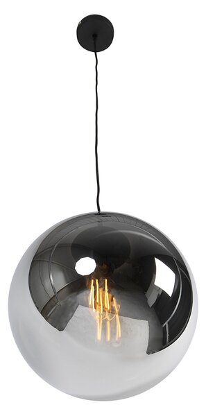 Inteligentna lampa wisząca czarna z przydymionym szkłem 30 cm z Wifi ST64 - Pallon