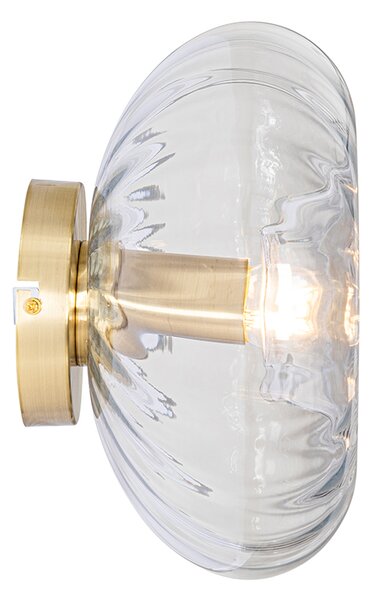 Lampa ścienna art deco złota ze szkłem - Ayesha