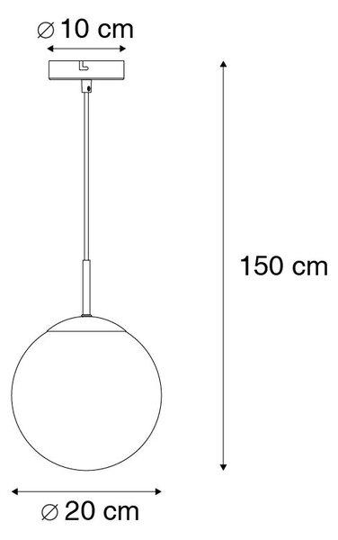 Inteligentna lampa wisząca mosiężna z oceaniczno-niebieskim szkłem 20 cm z WiFi ST64 - Pallon