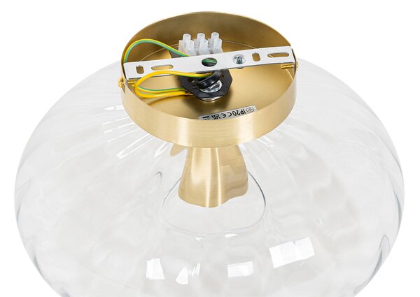 Lampa sufitowa art deco złota ze szkłem - Ayesha