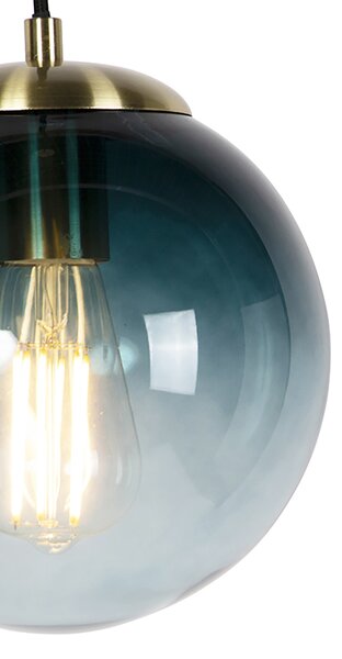 Inteligentna lampa wisząca mosiężna z oceaniczno-niebieskim szkłem 20 cm z WiFi ST64 - Pallon