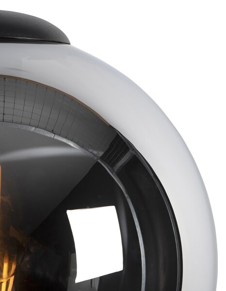 Inteligentna lampa wisząca czarna z przydymionym szkłem 30 cm z Wifi ST64 - Pallon