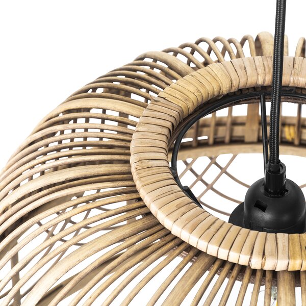 Inteligentna lampa wisząca z rattanu 44 cm z WiFi G95 - Michelle