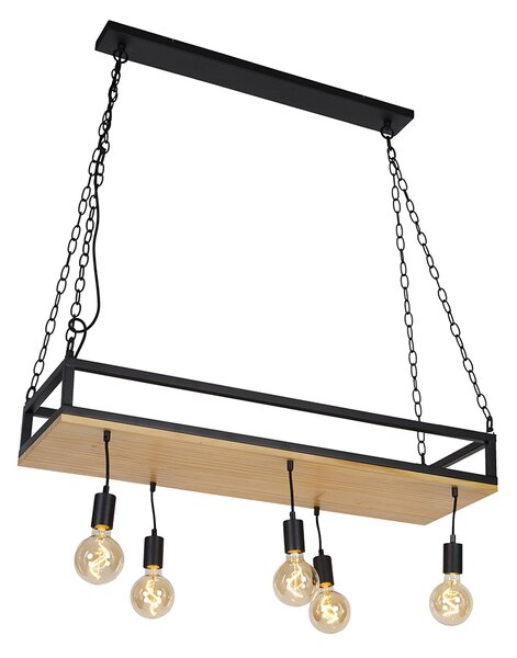 Inteligentna lampa wisząca czarna z drewnem, w tym 5 Wi-Fi G95 - Shelf