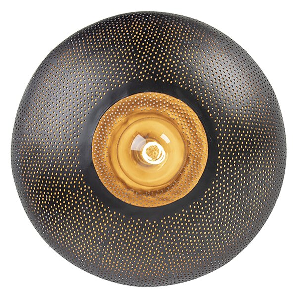 Inteligentna lampa sufitowa czarna i złota 40 cm w komplecie z Wi-Fi G95 - Radiance