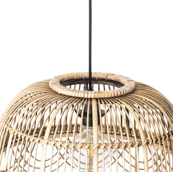 Inteligentna lampa wisząca z rattanu 44 cm z WiFi G95 - Michelle