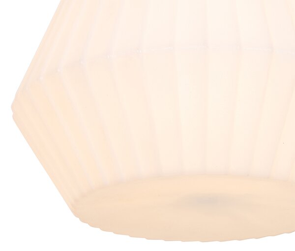 Nowoczesna lampa wisząca zewnętrzna czarna z białym kloszem 33 cm IP44 - Robbert