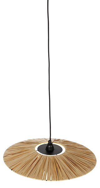 Rustykalna lampa wisząca czarna ze sznurkiem 45 cm - Leia