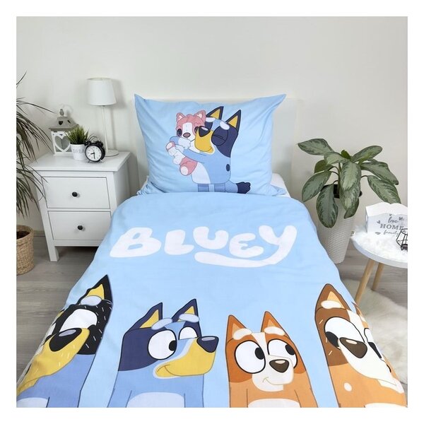 Bawełniana dziecięca pościel jednoosobowa 140x200 cm Bluey – Jerry Fabrics
