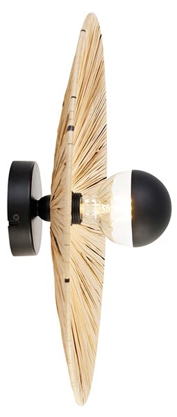 Rustykalna lampa ścienna czarna ze sznurkiem 45 cm - Leia