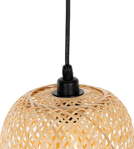 Orientalna lampa wisząca zewnętrzna bambusowa 3-światłowa IP44 - Carlos