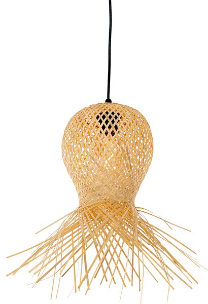Orientalna lampa wisząca zewnętrzna bambusowa 3-światłowa IP44 - Carlos